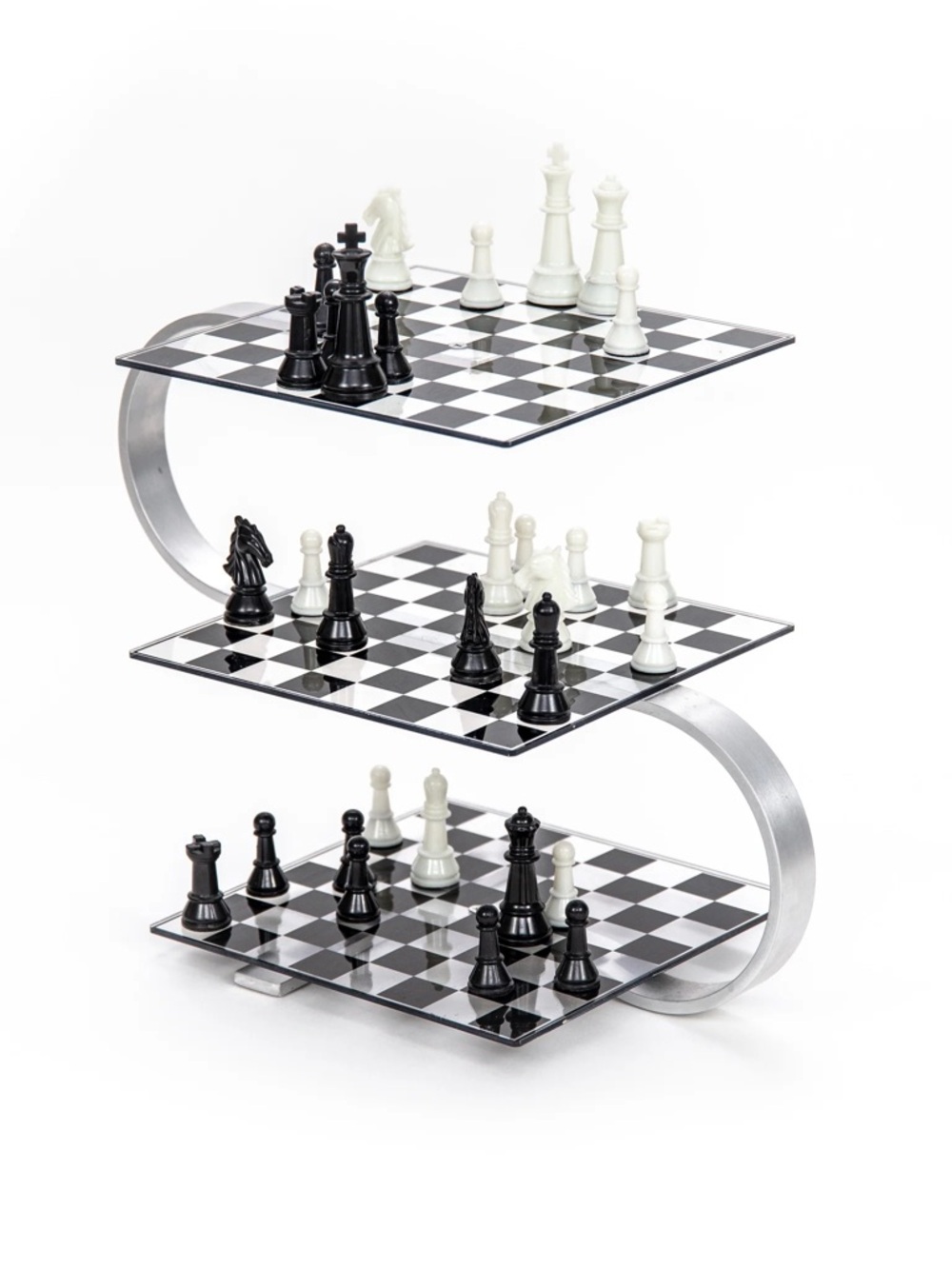 NEW Sealed Strato Chess 3D Dimensional Game Board Multi-Level Modern Acrylic NIB